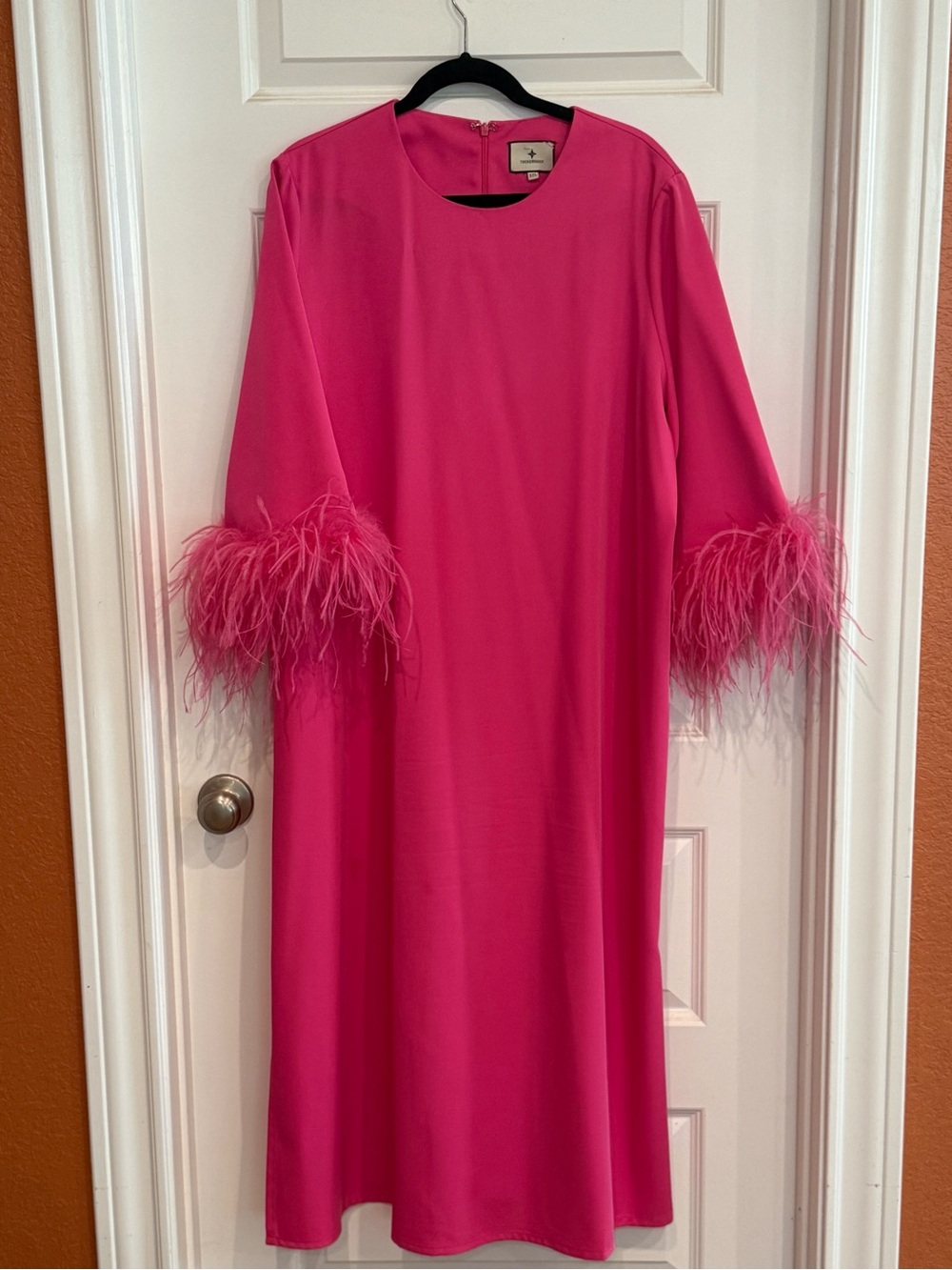 Tuckernuck Girls' Bright Hot Pink Feather-Cuff Dress